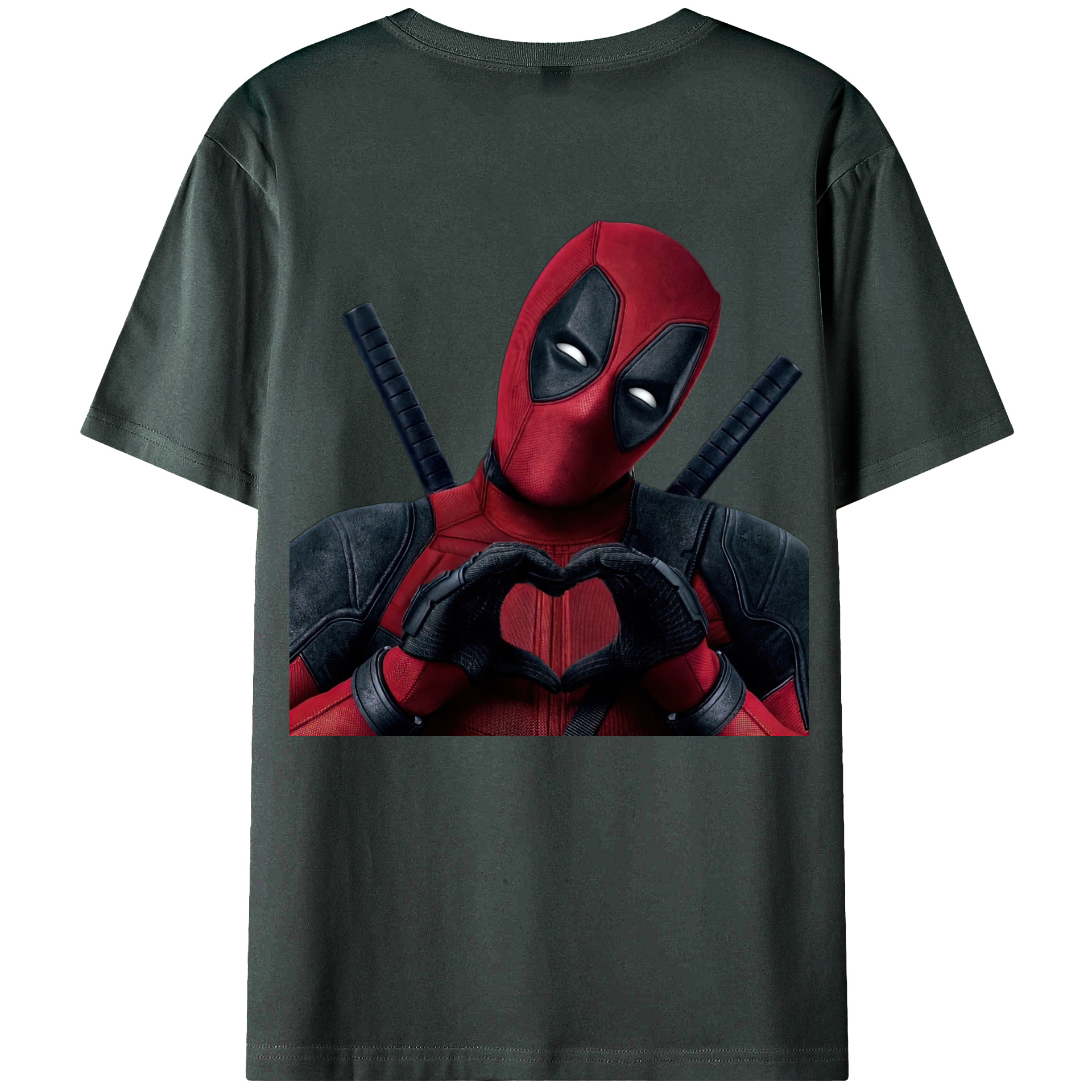 （画像用） Deadpool デッドプール 綿100％ メンズ半袖Tシャツ（バックプリント） 通気性